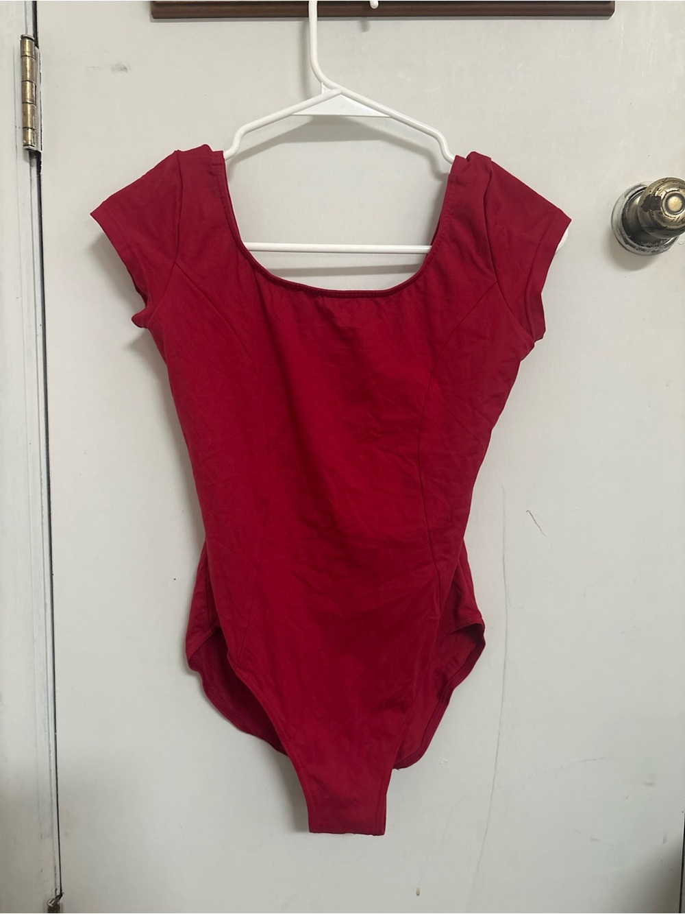 Mirella Red Cap Sleeve Dance Leotard
